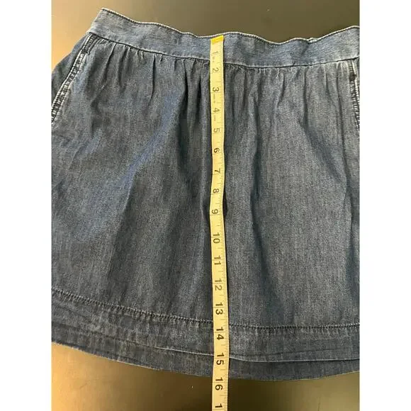 Old Navy Women's A-Line Chambray Skirt Size S Blue Short Casual Elastic Waist - Picture 7 of 8